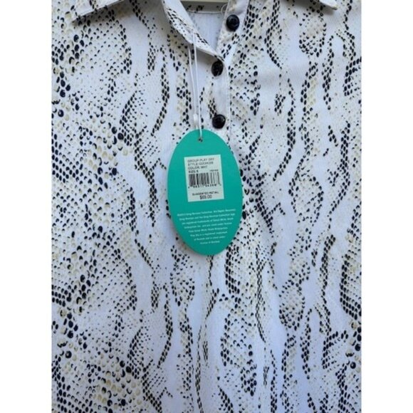 Greg Norman Polo Shirt Snakeskin Print Short Sleeve Golf Top S/P - Picture 4 of 5
